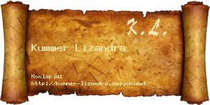 Kummer Lizandra névjegykártya